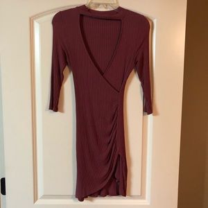 Fashion Nova Maroon Wrap Dress
